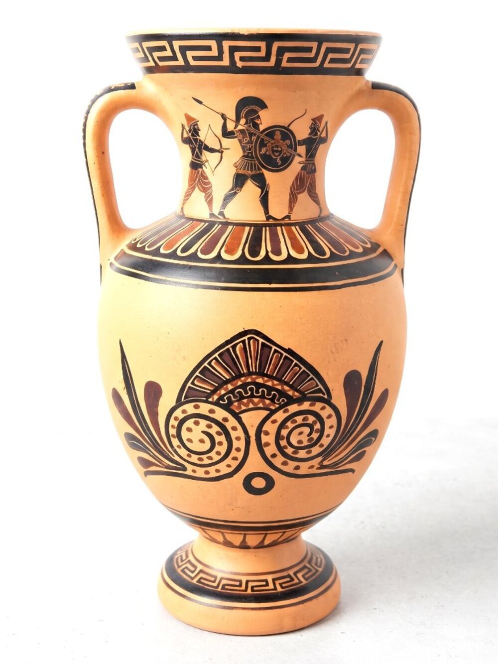 D Vassilopoulos Handmade Greek Amphora Urn Vase 9" Mythology 520 BC Reproduction